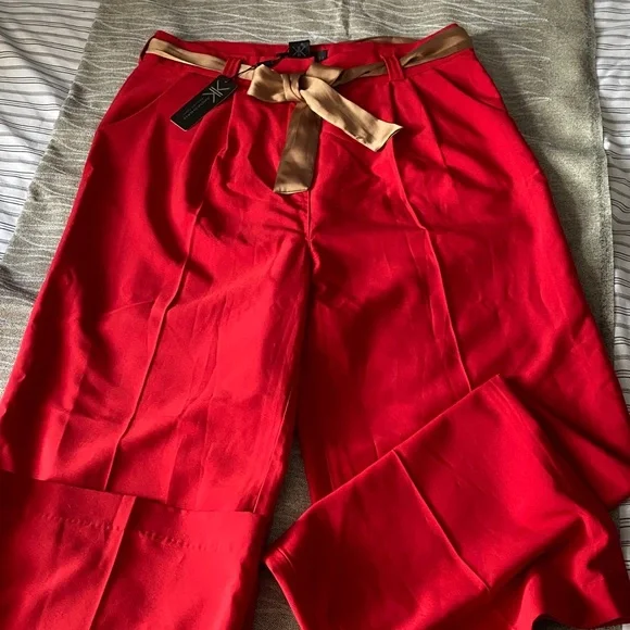 14 Sz Isabella Red wide leg trousers - Picture 3 of 9